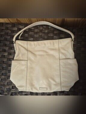 Fossil Pebbled Leather Hobo Bag Off-White